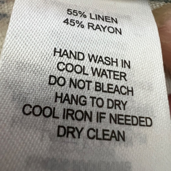 New Rachel Zoe Linen Blend Pants Sz S Wide Leg Cream & Green Tropical Fruit NWT - Picture 7 of 8